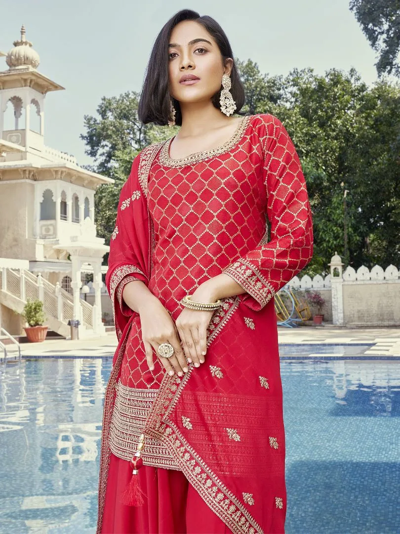 Aarzoo Reddish Suit Set main image 1